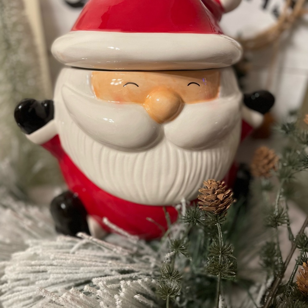 The cutest Santa cookie jar